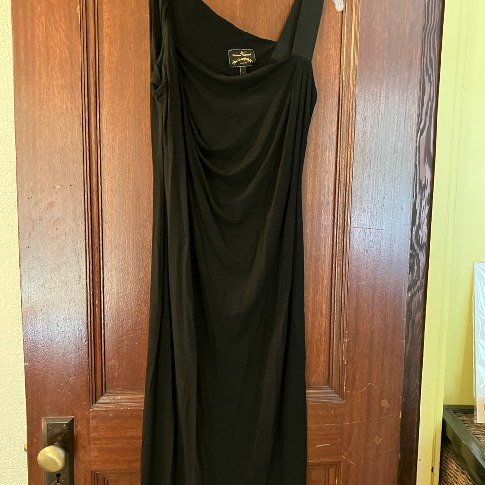 (Sold) Vintage Vivienne Westwood Black Asymmetrical Ruched Midi Dress